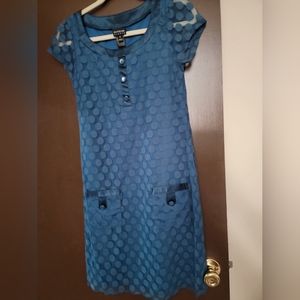 Teal polka dot dress, size 6, ENFOCUS STUDIO